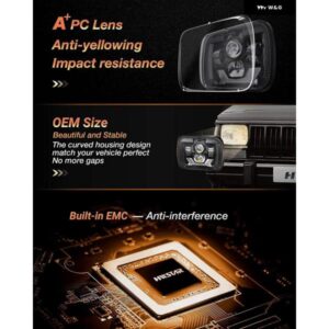 2PCS180W DOT 高輝度アンチグレア H6054 5X7 7X6 LED ヘッドライト DRL ウィンカー HI/ロービーム ジープ チェロキー XJ ラングラー YJ フォ - D