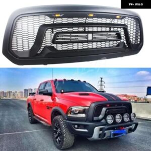 フロントグリル レブルスタイルフード LED ライト アッパー ハニカム ビレット FACEFLIT ダッジラム 1500 2013-18 カスタムパーツ アクセサ