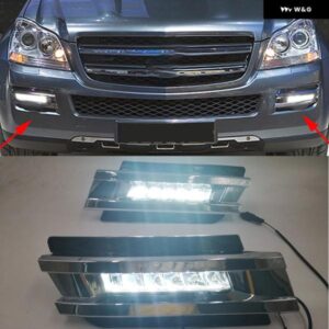 点滅 メルセデス W164 GL320 GL350 GL420 GL450 GL550 2006-2009 デイライト車 LED DRL デイタイム ランニングライト フォグヘッドランプ