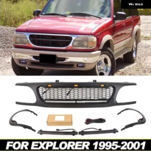 グリル LED ライト 付きフロントバンパー グリル ストリップライト フォード エクスプローラー 1995-2001 1996-00 カスタムパーツ アクセサ