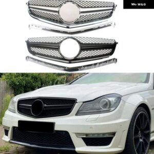フロント レーシング 改築グリル アッパーバンパー グリル メルセデスベンツ W204 C クラス C63 AMG C63 クーペ 2012 2013 2014 カスタムパ