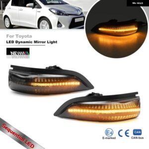 スモークレンズ LED サイドバックミラー ライト トヨタ ヤリス XP130 2011-2019 シーケンシャル ダイナミックウィンカー インジケーター ブリンカー