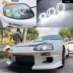 トヨタ スープラ MKIV MK4 JZA80 1993 - 2000 2001 2002 6個超高輝度デイライトSMD LEDエンジェルアイキット ハローリング