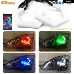 レクサス IS II III IS250 IS300 IS350 BLUETOOTHアプリ 超高輝度マルチカラーRGB LEDエンジェルアイ ヘックスハローリング
