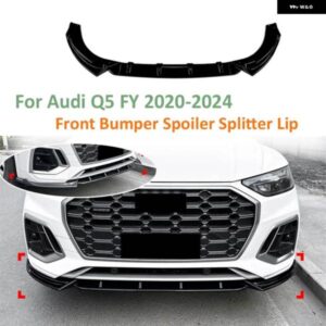 黒車フロント バンパー スポイラー スプリッターリップガード プロテクター カナード デフレクター アウディ Q5 FY 2020 - 2021-24