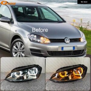 フォルクスワーゲン VW ゴルフ 7 VII MK7 2012 - 2016 超高輝度スイッチバック DRL ウィンカー DTM M4 スタイル LED エンジェルアイキット ハローリング