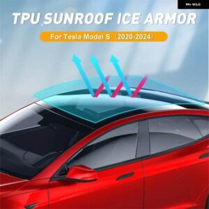 テスラ モデルS 2020-24 TPUアイスアーマープレカットサンルーフ フィルム断熱カーPPFアクセサリー