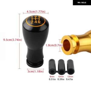 95MM 汎用 レーシング5速カーギア シフター ノブ マニュアル トランス ミッション オートマチック 合金 ギア シフト ノブ シフト レバー - red