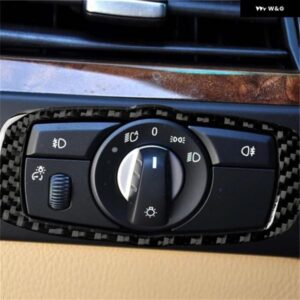 カーボン ヘッドライト スイッチ フレーム ステッカー 5シリーズ E60 E70 E71 X5 X6 2005-2011 カー スタイリング アクセサリー - Red