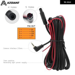 6M/10Mメーター 4PIN/5PIN 車用RCA カーリバースリアビュー パーキング カメラ ビデオ 延長 ケーブル 2.5MMジャック - 5pin　male-2.5　jack5
