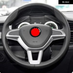 ABS カー ステアリングホイール 装飾 パネル トリム シュコダ オクタビア 2017 ファビア 2016 2017 ラピッド スペースバック 2016 カーアクセサリー - red