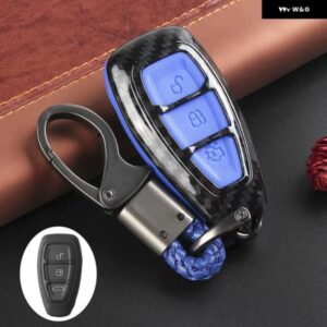 カーボンリモートキーフォブケースシェルカバー FORDS/FOCUS/FIESTA/KUGA/C-MAX対応 - black
