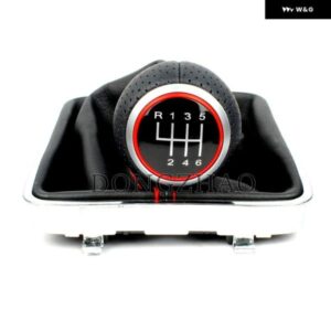 6速カーギアスティック シフト ノブ PUレザー ブーツ VW パサート B6 3C R36 TDI TFSI TSI 2006 - 11 カー スタイリング - WHITE