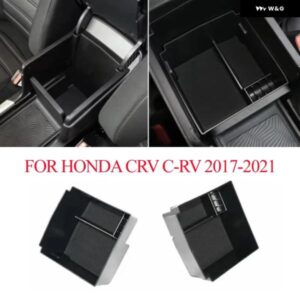ABS 車用センター アームレスト 収納 ボックス コンソール コンテナトレイケース ホンダ CRV C-RV 2017-2021 アクセサリー - black