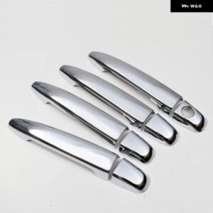カーボンクローム ドアハンドル カバー トヨタ プレミオアリオンT260 20082019カー スタイリング アクセサリー ステッカー - silver　no　button