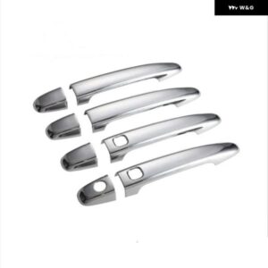 カーボンクローム ドアハンドル カバー トヨタ プレミオアリオンT260 20082019カー スタイリング アクセサリー ステッカー - silver　1　button