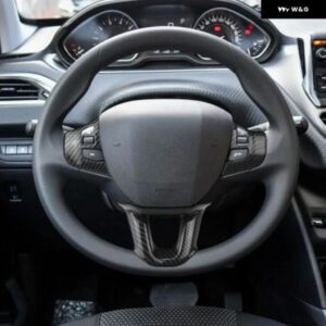 3個セット ステアリングホイール パネル ボタン スイッチカバー スパンコール プジョー 208 GTI 2008 308 2014 - 2018 カー ステッカー - Matte　Silver