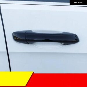 シュコダ オクタビア A7 VW ゴルフ 7 2014-2019 ブラッククローム カーサイド ドアハンドル カバー トリム ステッカー スタイリング アクセサリー - black　2　buttons