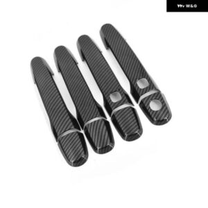 カーボンシルバーカー ドアハンドル カバー ボウル トリム トヨタ ヤリスヴィッツXP90 2006 - 11 スタイリング アクセサリー - Carbon　1　keyhole