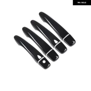 グロスブラッククローム ドアハンドル カバー 日産 キャシュカイ J11 2014 - 21 スタイリング アクセサリー - silver　no　button