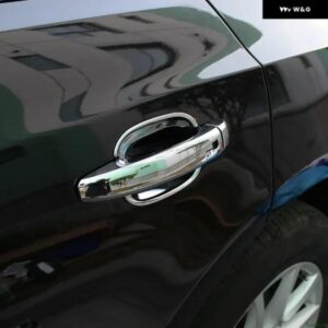 カーボンクロームカー ドアハンドル カバー ステッカー アウディ Q3 2012-2018 スタイリング 自動車アクセサリー - silver　bowl