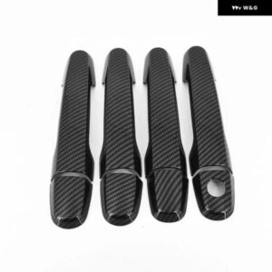 シトロエン C1 MK2 2015 - 19 カーボン カー ドアハンドル カバー トリム カー スタイリング アクセサリー オーバーレイ ステッカー - Carbon　Fiber　2　holes