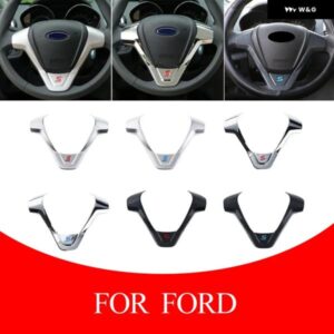 ABS ステアリングホイール トリム スパンコール ステッカー フォード フィエスタMK7エコスポーツフィーゴB-MAX KA+カー スタイリング 自動車アクセサリー - carbon　blue