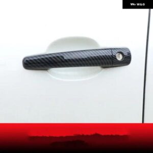 シトロエン C5 2008-2015 ブラックカーボンクロームカー ドアハンドル カバー トリム ステッカー スタイリング 自動車アクセサリー - black