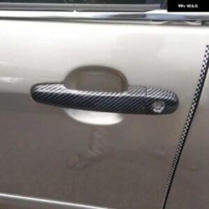シトロエン C1 MK2 2015 - 19 パターン カーボン クローム カー ドアハンドル カバー トリム アクセサリー - carbon　2　keyhole