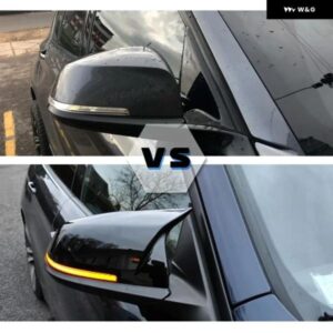 カーボン 光沢マットブラック 車用リアビューミラー カバー ケースキャップ BMW F20 F22 F30 F31 F32 F33 F36 F34 F35 1ペア - Bright　black