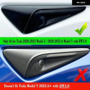 サイドウィング パネル プロテクター カバー TESLA MODEL 3 MODEL Y サイド カメラ サイドカバー 装飾 カーアクセサリー - Carbon　Fiber　Look