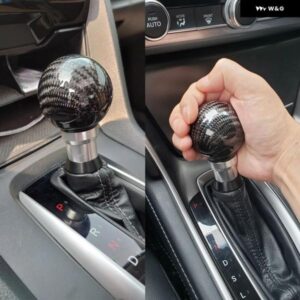 オートマチックカーギア ボックス ハンドル ギア シフト ノブスティック レバー ヘッド マツダ ホンダ シビック フィット - Carbon　grain　black
