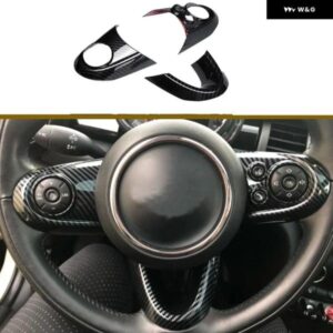 ABSカーボン ステアリングホイール ボタン カバー ステッカー インテリア デコレーションミニクーパーS JCW F55 F54 F56 F57 F60アクセサリー - style　C