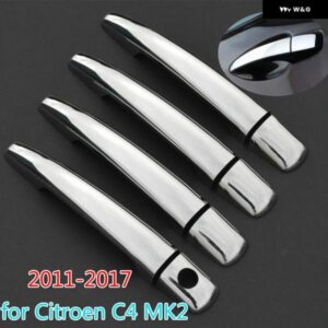 シトロエン C4 MK2 2011-2017 クローム ドアハンドル カバー トリム セット C4L 2012 - 16 カーアクセサリー ステッカー カー スタイリング
