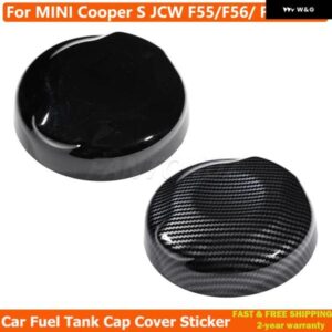カーボン柄/光沢ブラック車用燃料タンクカバー デコレーション ステッカー MINI COOPER S JCW F56 F55 F57 2.0T オート スタイリング デコレーション - Gloss　Black