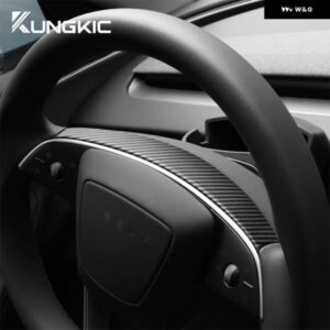 ABSカーボン ステアリングホイール フレーム カバー TESLA MODEL 3 HIGHLAND 2024 トリム MODEL3車内アクセサリー - bright
