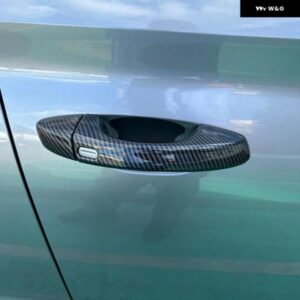 カーボンクロームカーサイド ドアハンドル カバー トリム ステッカー VW CC 2019 - 22 スタイリング アクセサリー - silver　0　button
