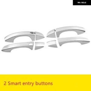 カーボンクロームカーサイド ドアハンドル カバー トリム ステッカー VW CC 2019 - 22 スタイリング アクセサリー - silver　2　buttons
