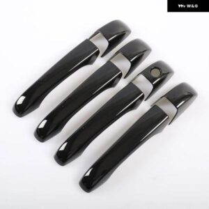 クライスラー 300 300C 2005 - 10 光沢ブラッククロームカー ドアハンドル カバー トリム ステッカー スタイリング アクセサリー - silver　no　button