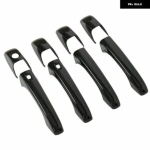 クライスラー 300 300C 2005 - 10 光沢ブラッククロームカー ドアハンドル カバー トリム ステッカー スタイリング アクセサリー - black　no　button