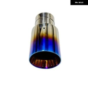 1個カーパーツマフラー サイレンサー テールスロート ステンレス 鋼ローストブルースズメバチ巣大径トランペット口 - 51mm-114mm
