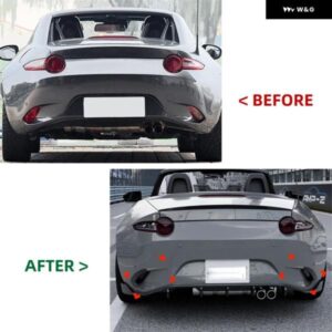 光沢ブラック マツダ MX-5 ミアータ ND 2016+ 車用 リア バンパー カバー テールサイドウィンドナイフ ABS トリム ブレード トリム ステッカー - carbon　black
