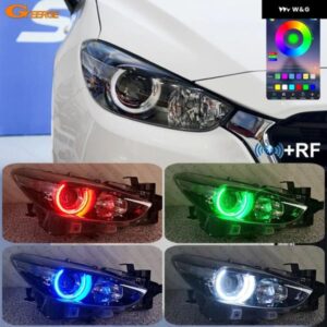 マツダ 3 アクセラ BM BN RFリモートBLUETOOTH対応アプリ マルチカラー超高輝度RGB LEDエンジェルアイハローリングライト - BM　BN　2