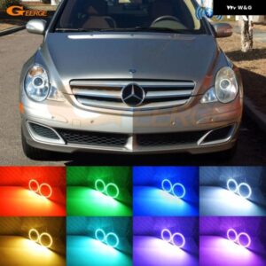 メルセデス ベンツ R クラス W251 2006-2009 フェイスリフト前 BTアプリ RFリモート コントロール マルチカラー RGB LED エンジェルアイキット ハローリング - Halogen　HD