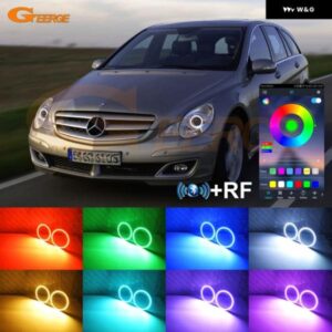 メルセデス ベンツ R クラス W251 2006-2009 フェイスリフト前 BTアプリ RFリモート コントロール マルチカラー RGB LED エンジェルアイキット ハローリング