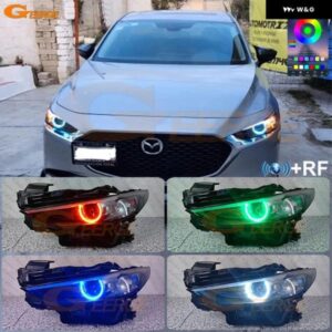 マツダ 3 アクセラ BP 2019 - 2021 - 24 BLUETOOTHアプリ マルチカラー 超高輝度 RGB LED エンジェルアイキット ハローリング