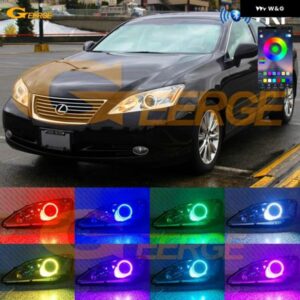 レクサス ES 350 ES350 2007 2008 2009 BLUETOOTHアプリ マルチカラー 超高輝度 RGB LED エンジェルアイキット ハローリング