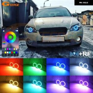 スバル レガシィ アウトバック リバティ B4 BLUETOOTH アプリ RF リモート 超高輝度 マルチカラー RGB LED エンジェルアイキット ハローリング - 2007　to　2009