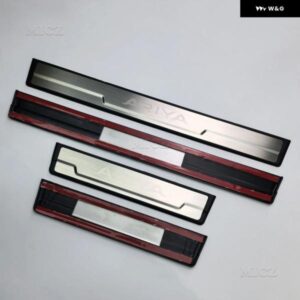 日産 アリアアクセサリー ステンレス クロームドアシルキックプレートガードペダル プロテクター スタイリング - Red