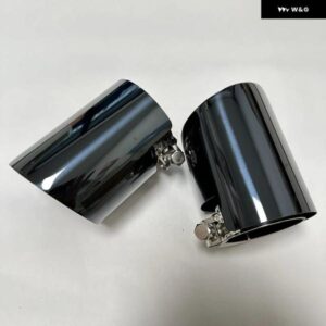 1個排気ノズル電気メッキ黒 ステンレス 鋼長さ120MM大径114MMオープンカーマフラー システム AKカーマフラー - 57mm-89mm
